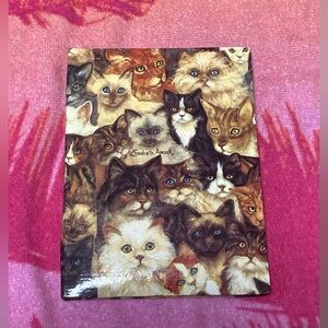 Elizabeth Ansell Vintage 90’s Cat Glossy Cardboard Double Picture Frame
